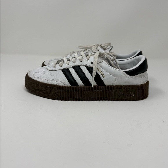adidas Samba Platform – All Leather – White/ Black with Brown Gum Sole - Picture 3 of 8